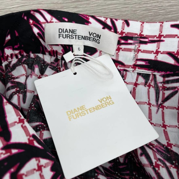 NWT - DIANE VON FURSTENBERG Lucia Tiered Cotton Midi Skirt in Palm White - Sz 6 - Picture 8 of 12